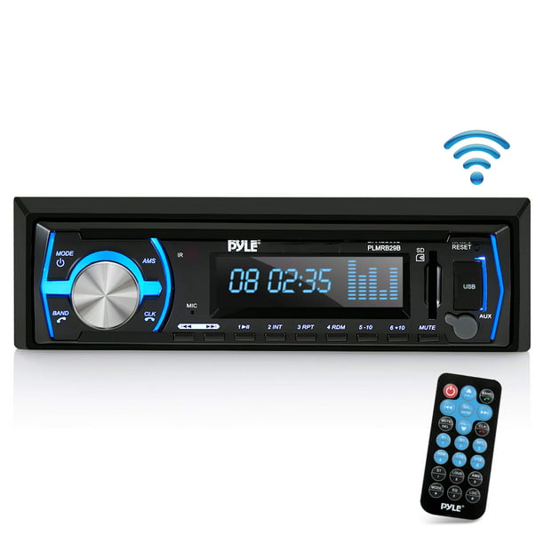 AM/FM Radio Receiver AUX SD LCD Display Wireless Remote Control Bluetooth Audio and Calling MP3 Input Single Din Support USB Built-in Microphone AGPTEK Bluetooth Car Stereo 